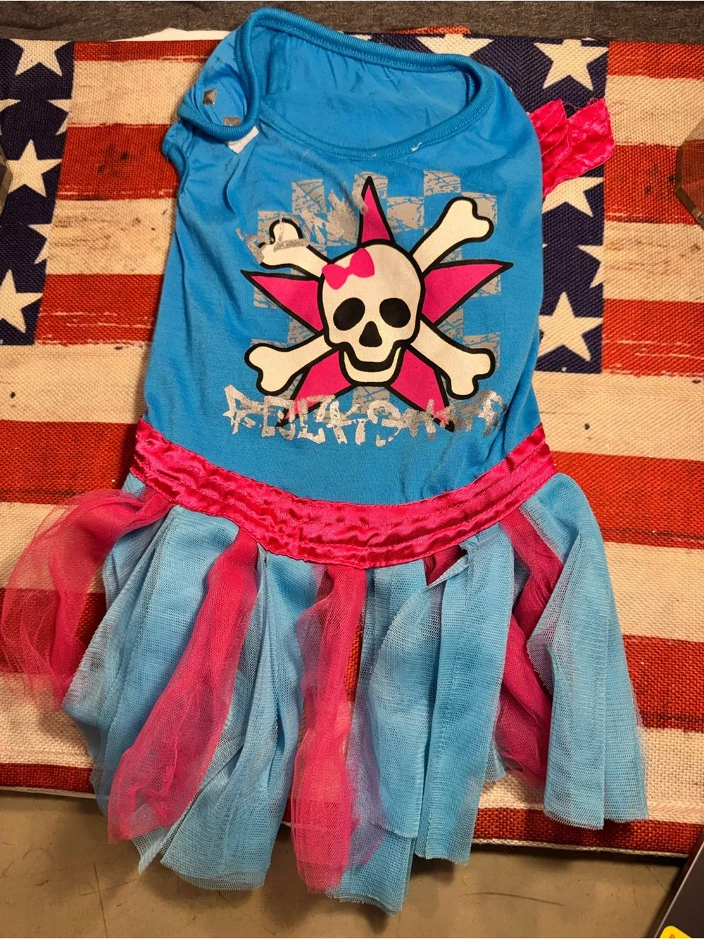 Blue & Pink Skull Tutu Dog Dress